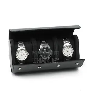 Premium High Quality Leather Roll Travel Simple Watch Case/ Organizer
