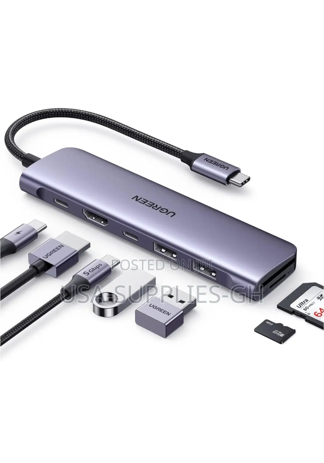 Ugreen USB C Hub 7 in 1 Dock Hdmi 100w Pd Charging From Usa