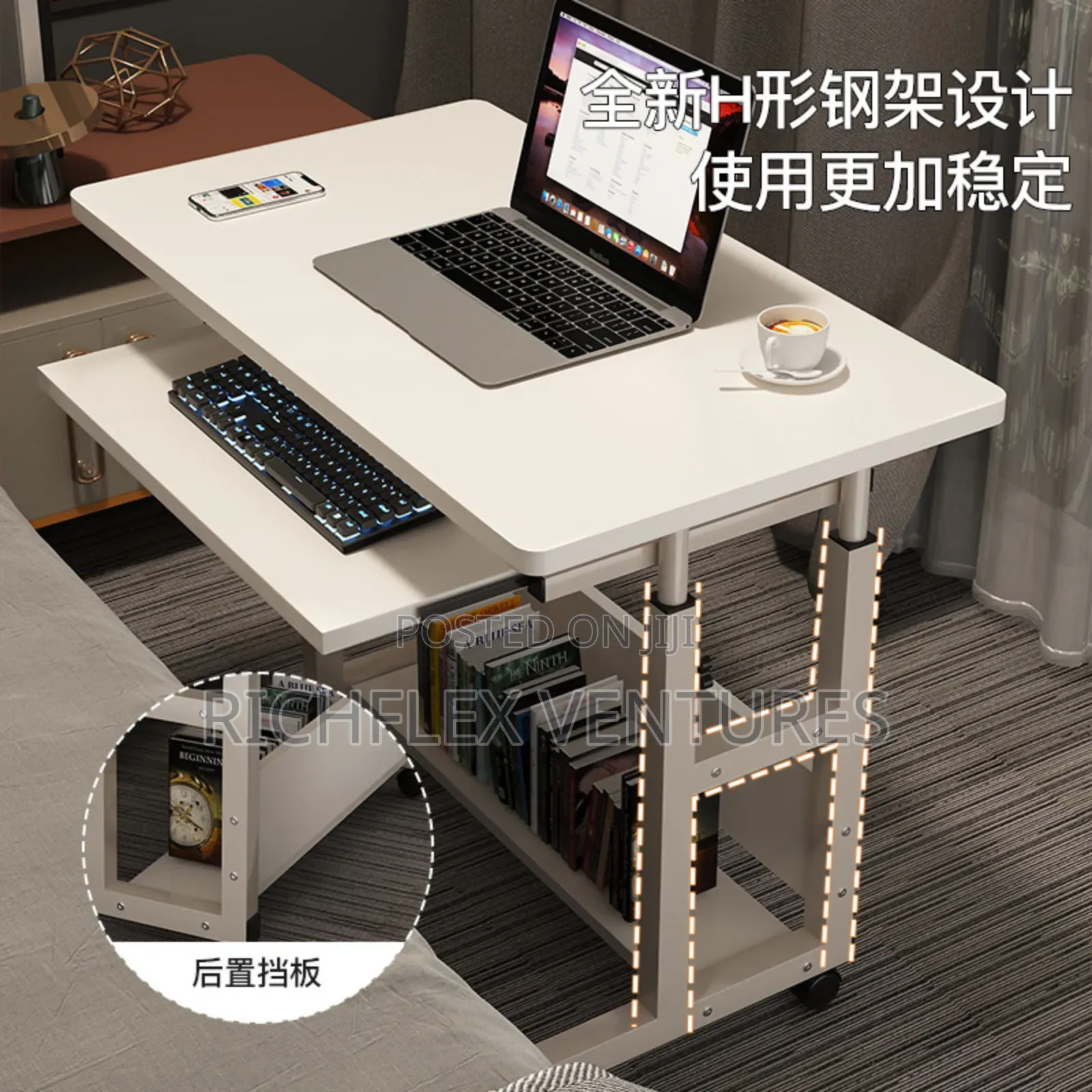 Laptop Height Adjustable Study Desk With Keyboard Tray