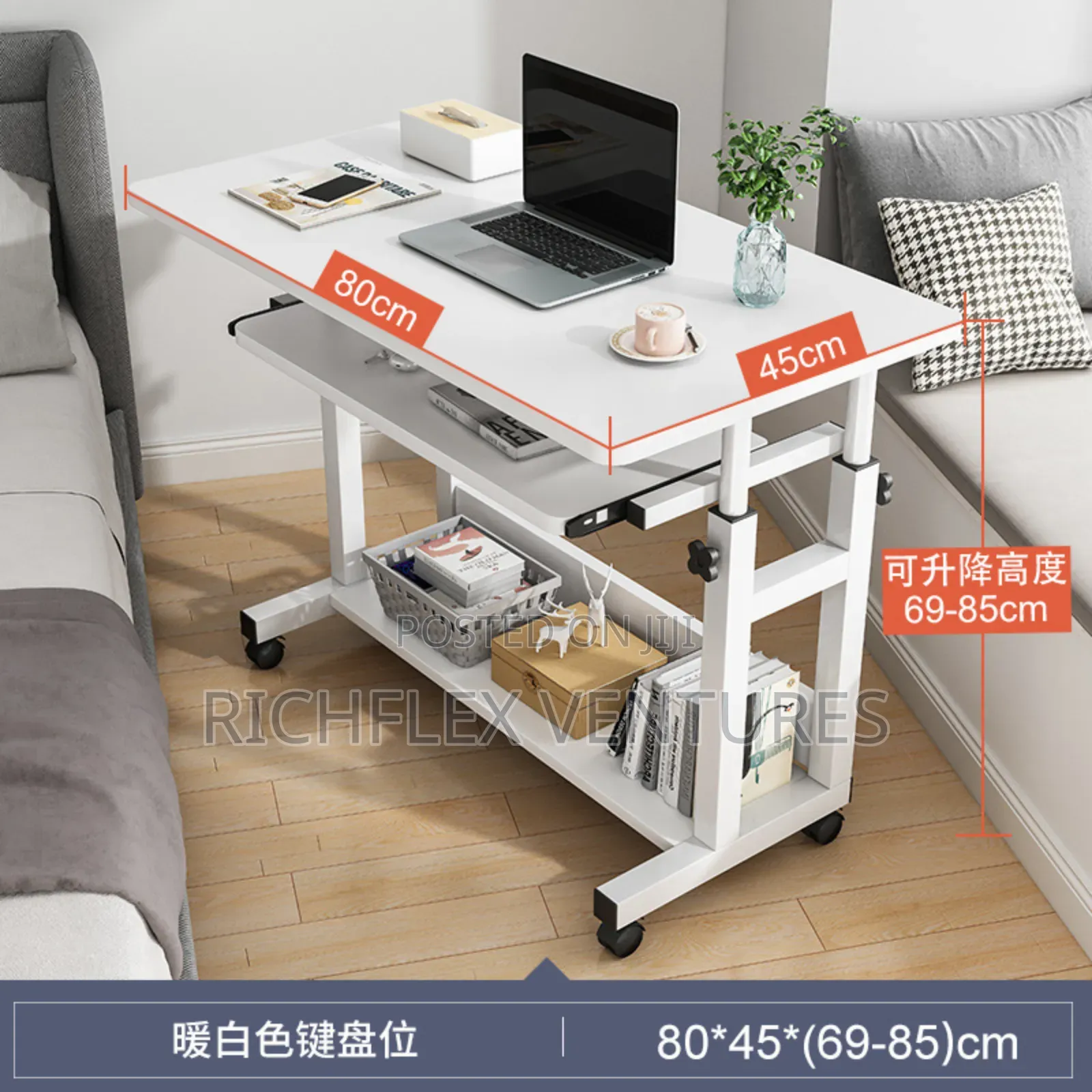 Laptop Height Adjustable Study Desk With Keyboard Tray
