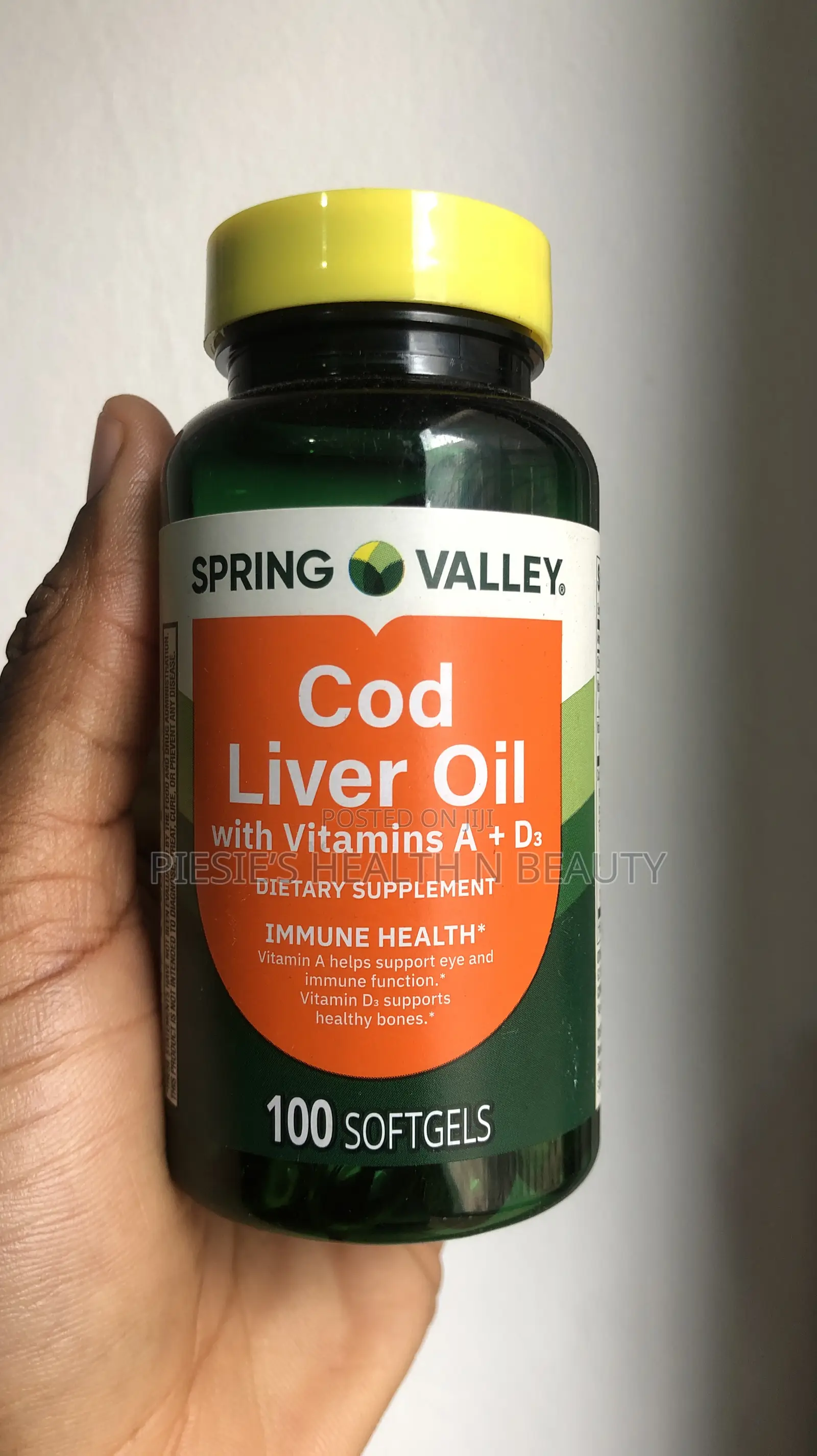 Cod Liver Oil With Vitamin a D3 100 Softgels