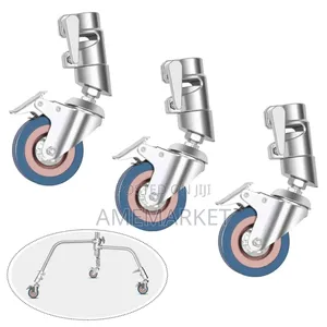 3 Packs Photography Swivel Caster Set Tripod C Stand Rolling Metal