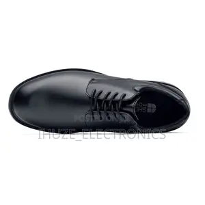 Cambridge Slip Resistant Black Leather Mens Dress Shoe for Work