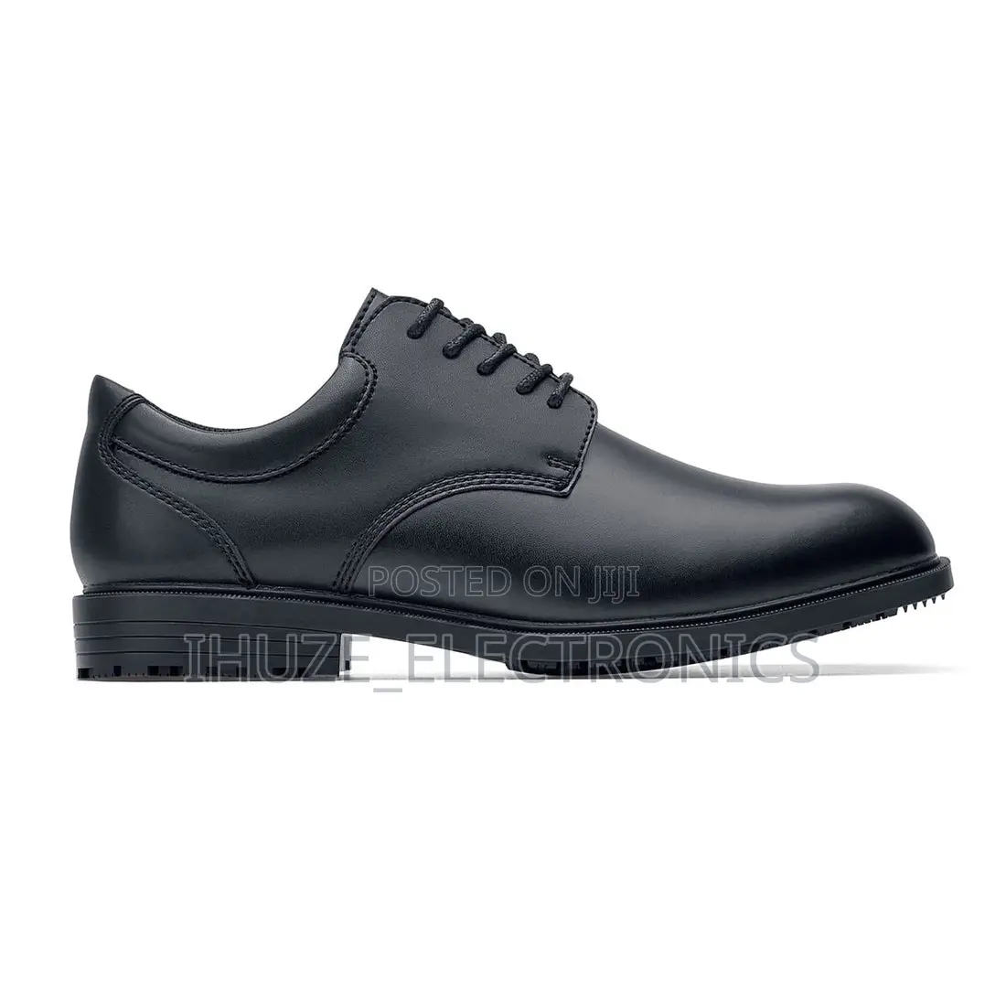 Cambridge Slip Resistant Black Leather Mens Dress Shoe for Work