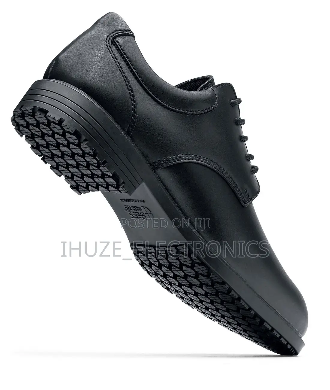 Cambridge Slip Resistant Black Leather Mens Dress Shoe for Work