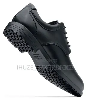 Cambridge Slip Resistant Black Leather Mens Dress Shoe for Work