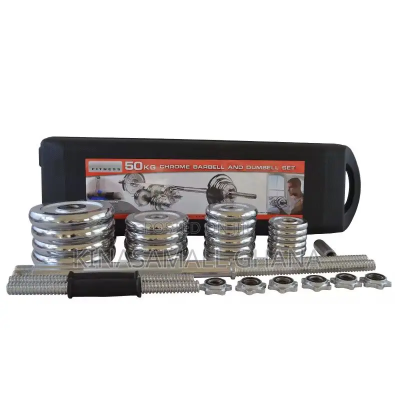 50kg Chrome Barbell Dumbbell Set – Complete Home Gym Kit