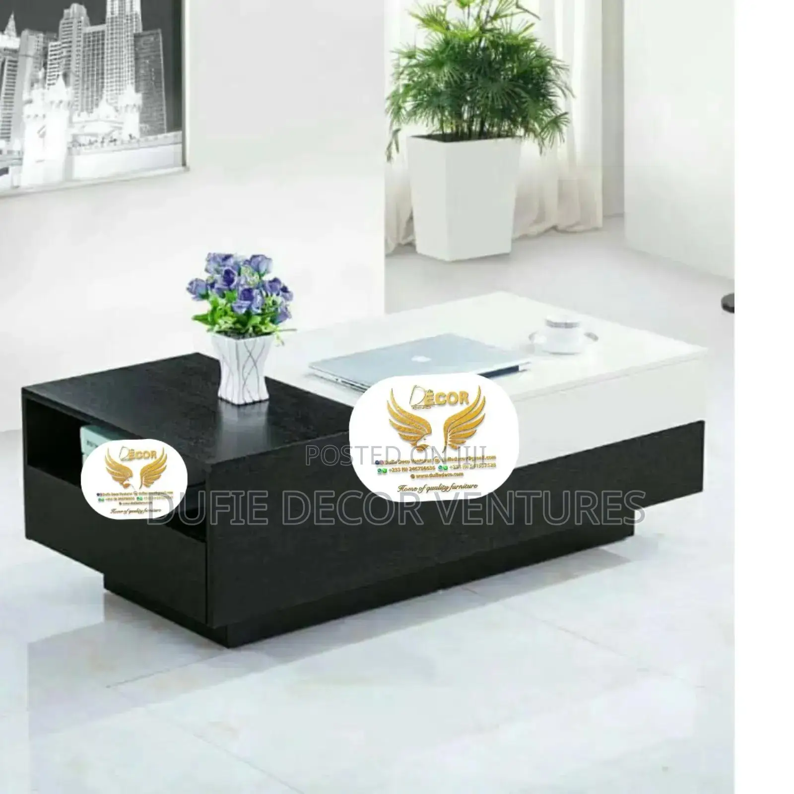 Promotion Of Modern Black And White Center Table