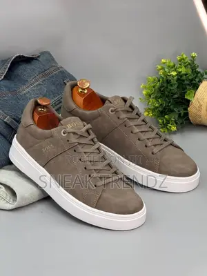 Hugo Boss Leather Gray White