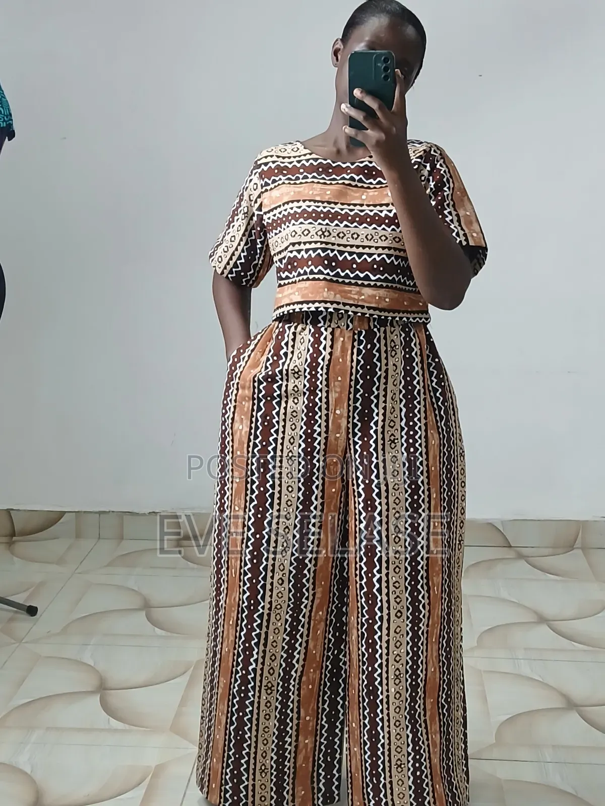 Chic Wide Leg Trousers With Crop Top. Available for Pre-Order .