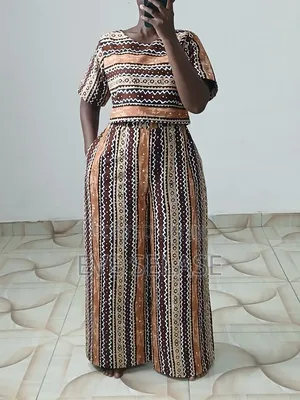 Chic Wide Leg Trousers With Crop Top. Available for Pre-Order .