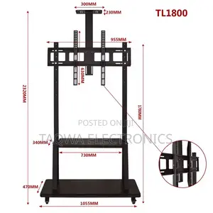 Standing on Wheels Mobile Tv Stand 32-75 Inch