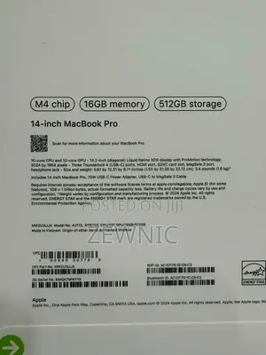 New Laptop Apple MacBook Pro 2024 M4 14-Inch 16GB Apple M4 SSD 512GB