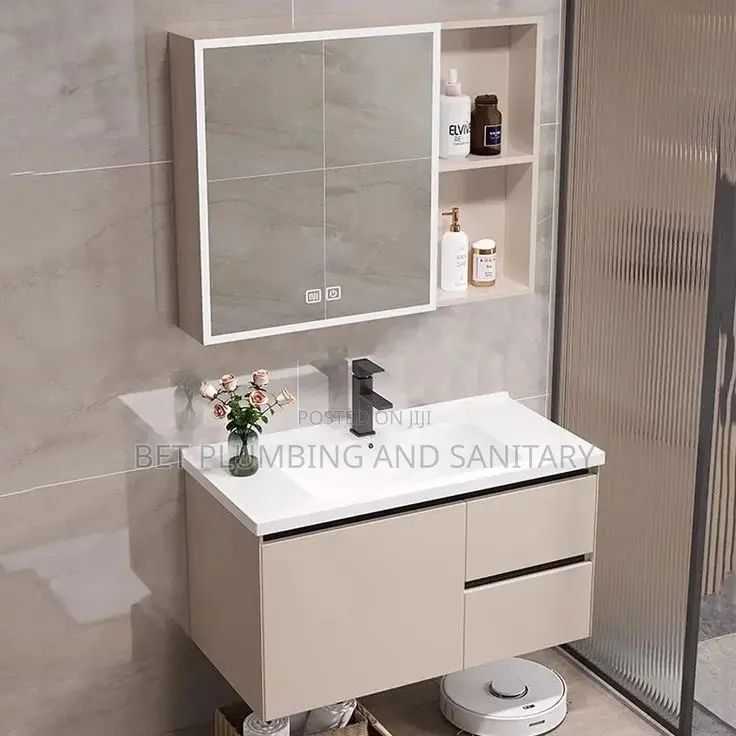 Cabinet Basin With Mirror and Tap Complete_cabinet Basin