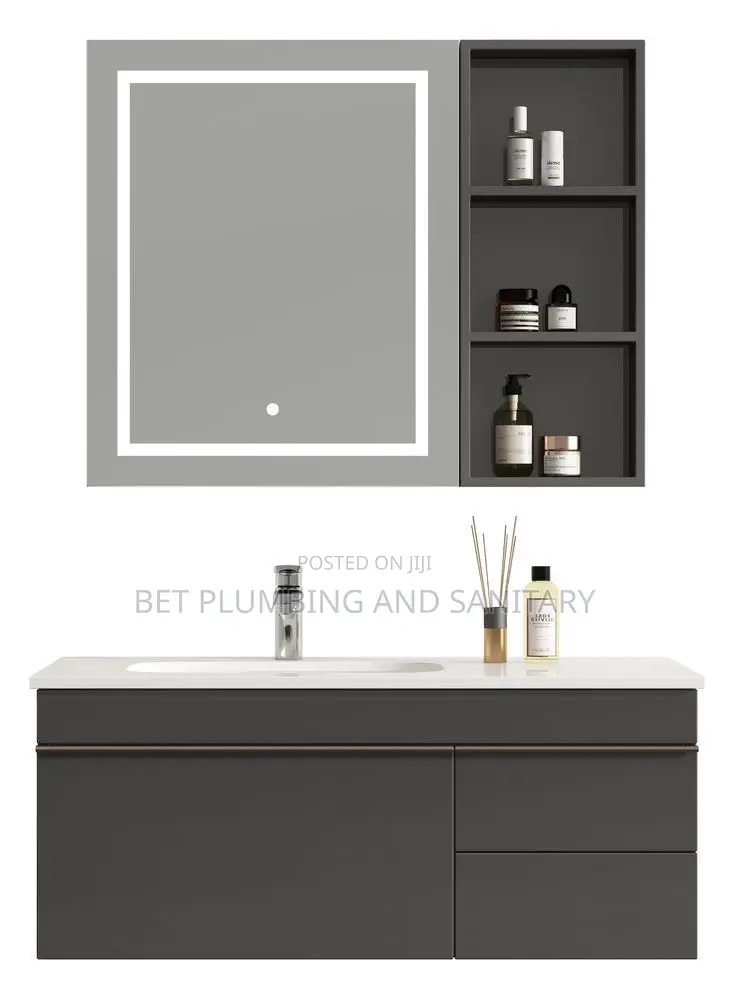 Cabinet Basin With Led Mirror and Tap Complete_cabinet Basin