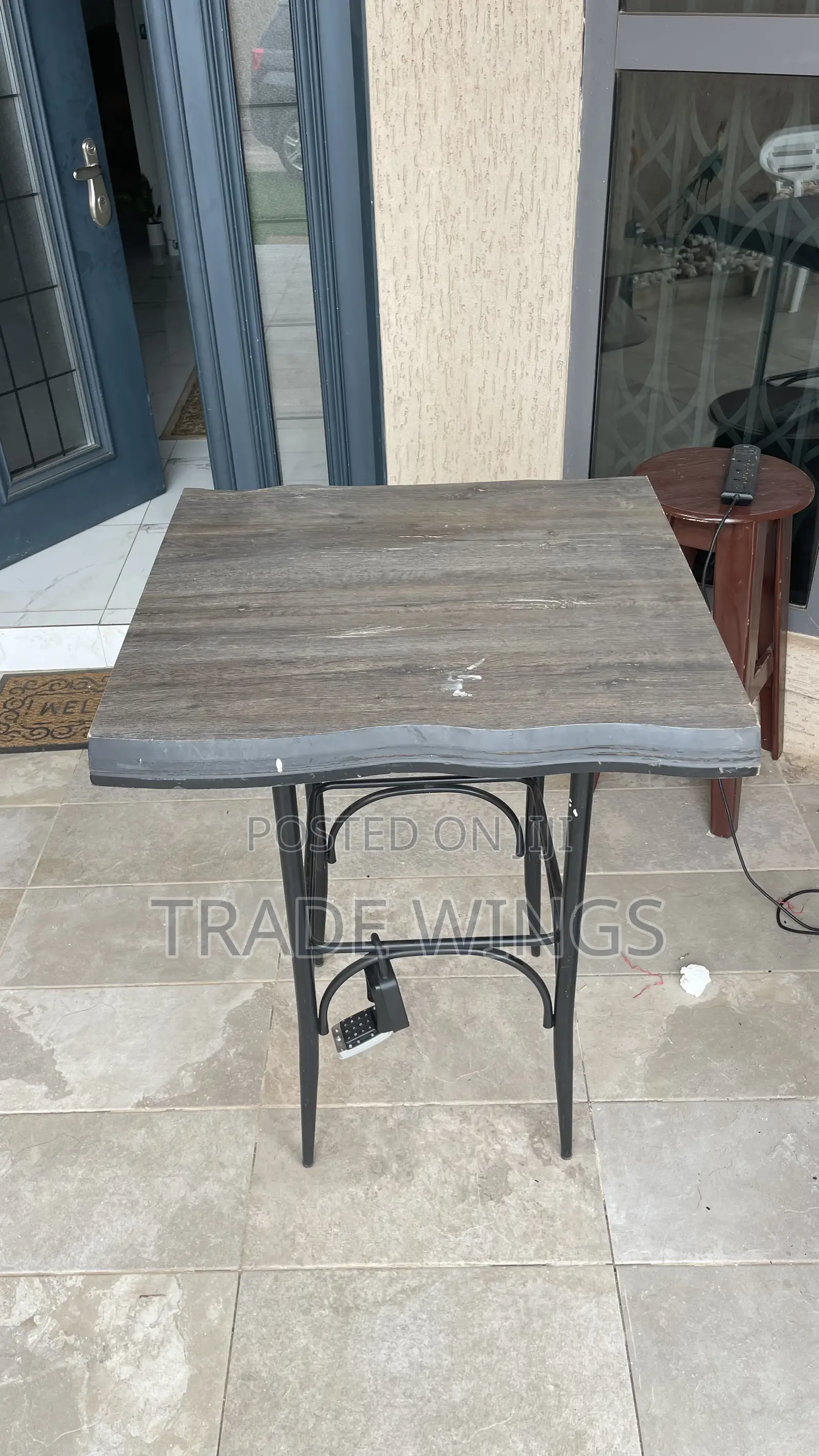 1 Used Solid Table Wood and Metal Legs for Sale