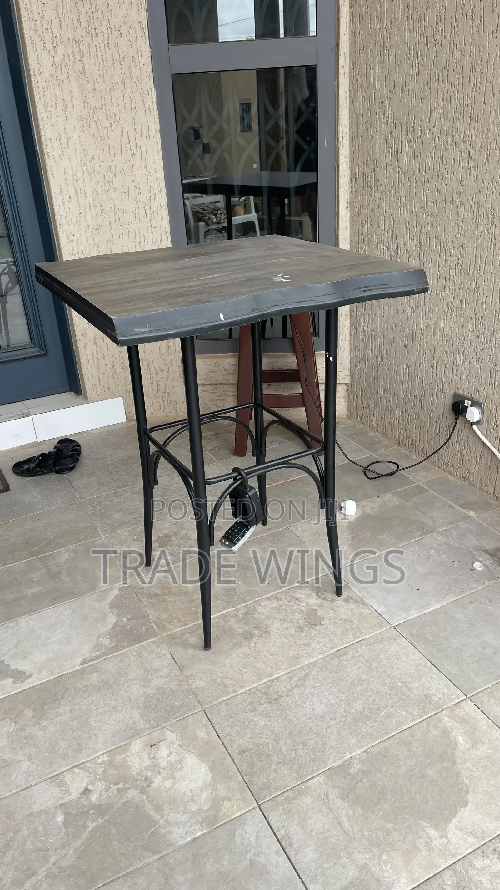1 Used Solid Table Wood and Metal Legs for Sale