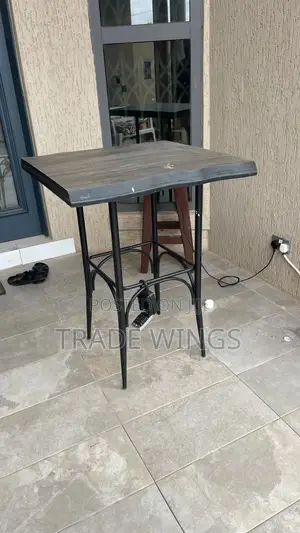 1 Used Solid Table Wood and Metal Legs for Sale