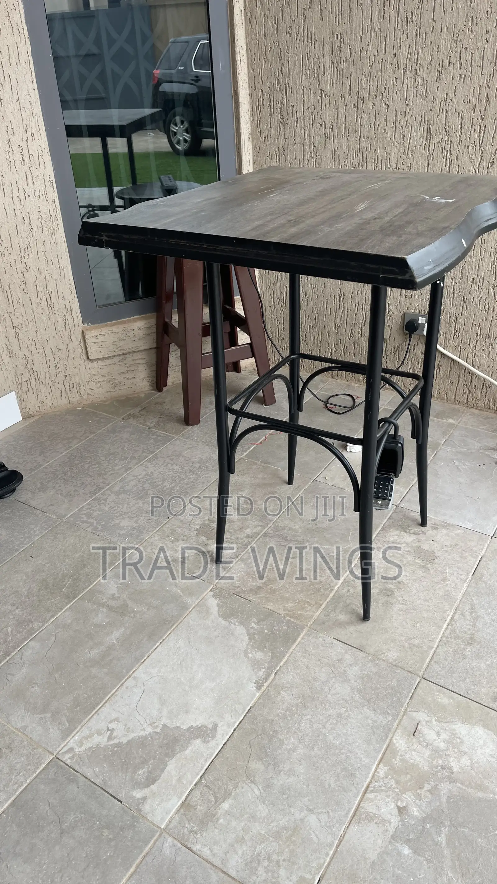 1 Used Solid Table Wood and Metal Legs for Sale