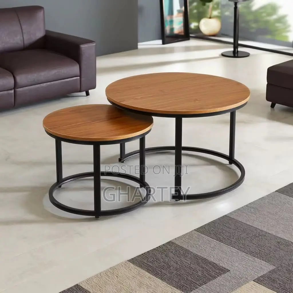 Dual Round Luxury Wooden Coffee Tables