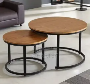 Dual Round Luxury Wooden Coffee Tables