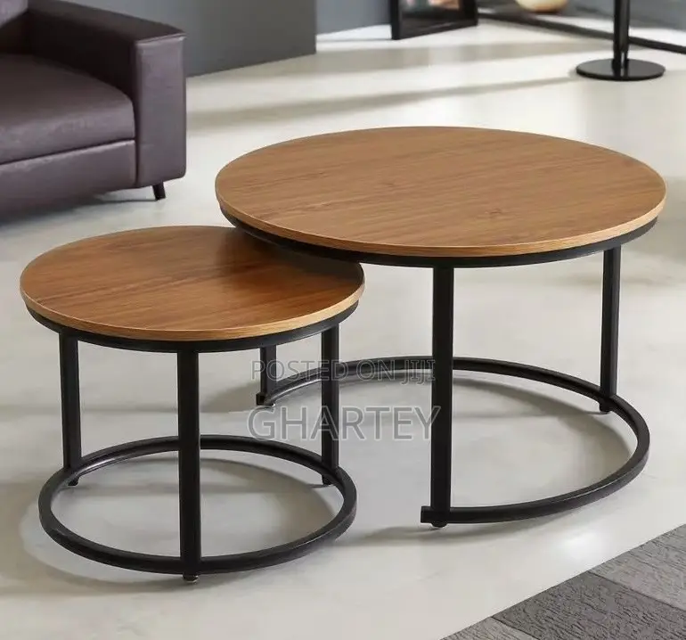 Dual Round Luxury Wooden Coffee Tables
