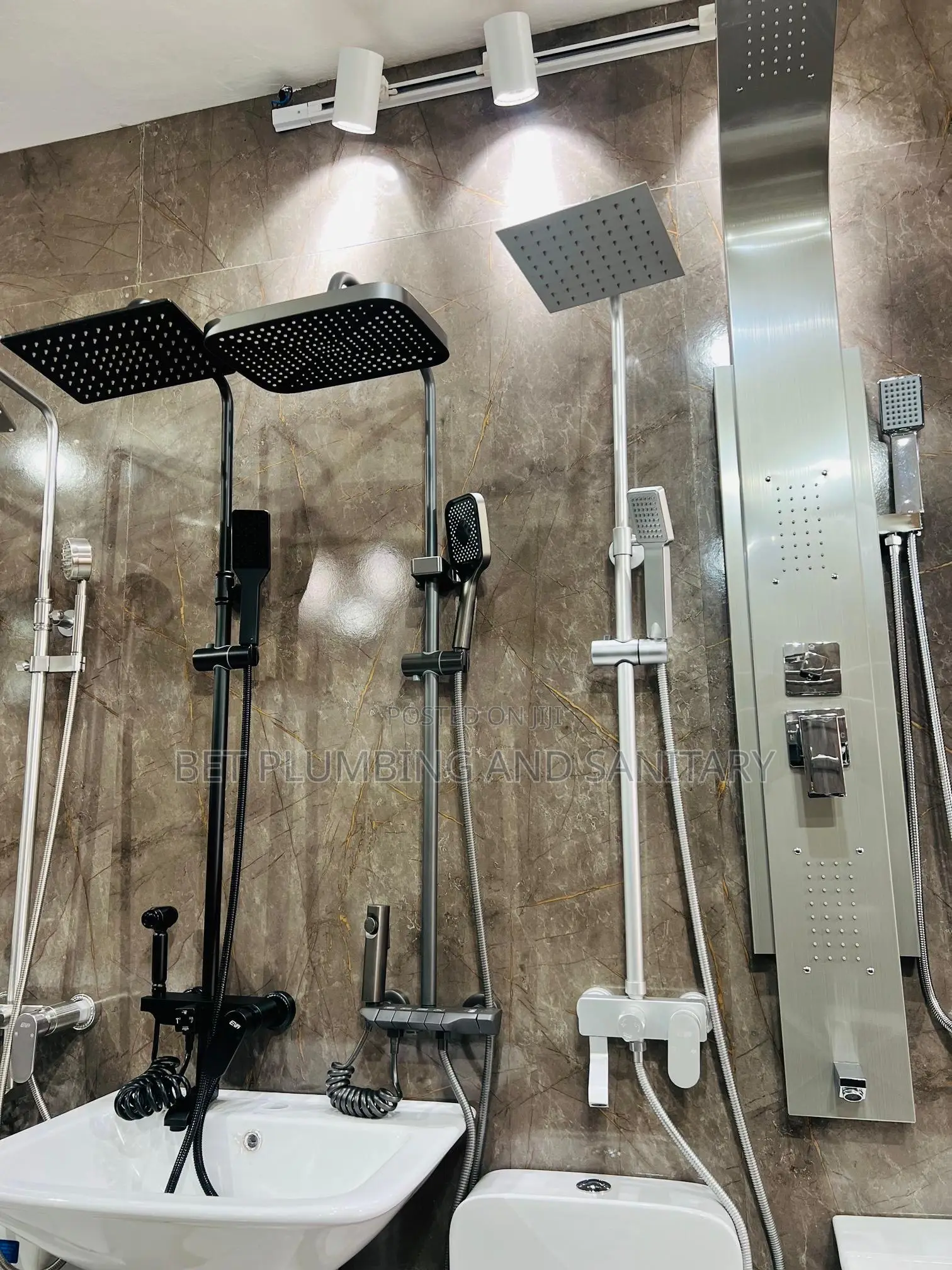 3in1 Black and Silver And_piano 4in1 Shower Complete_