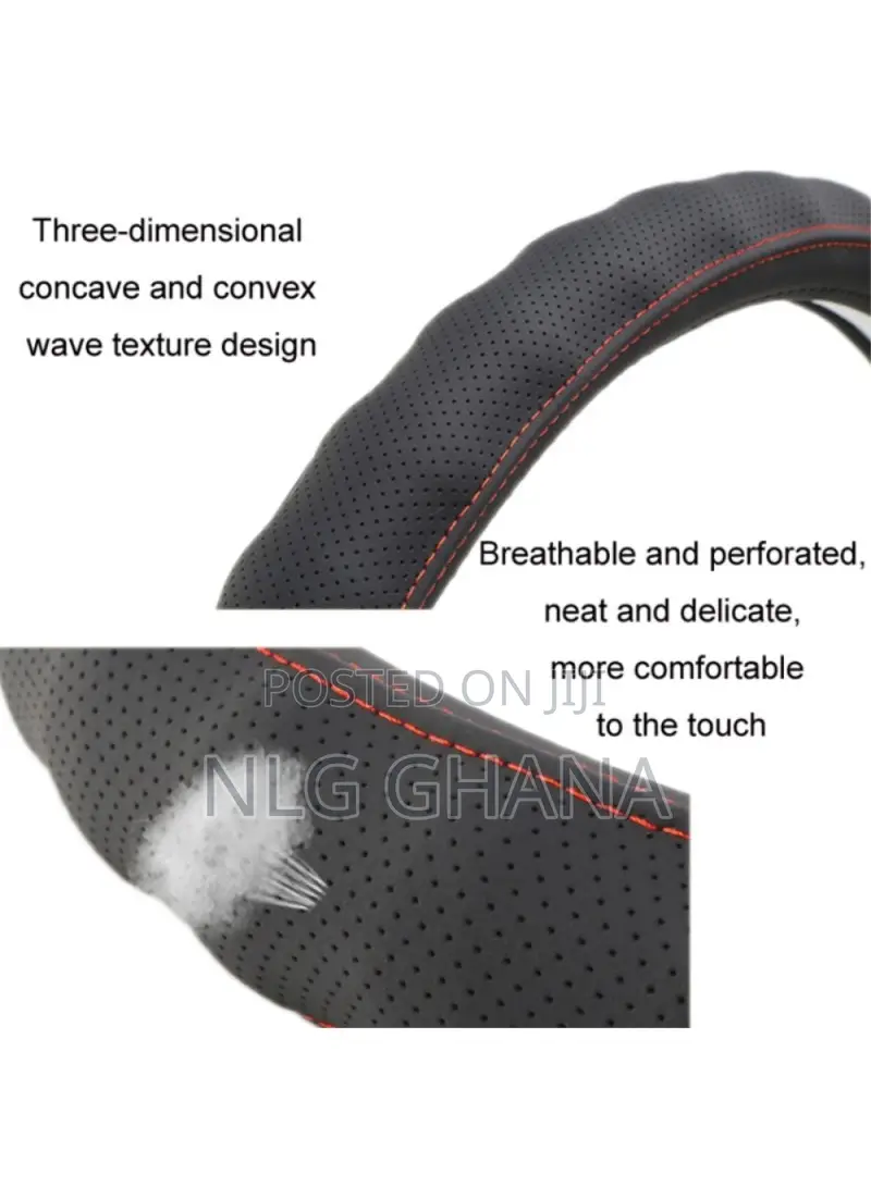 15.7" Truck Steering Wheel Cover Anti-Slip Leather. Tvx23729