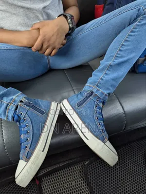 Unisex Kids Canvas Boot Denim Jeans Boot