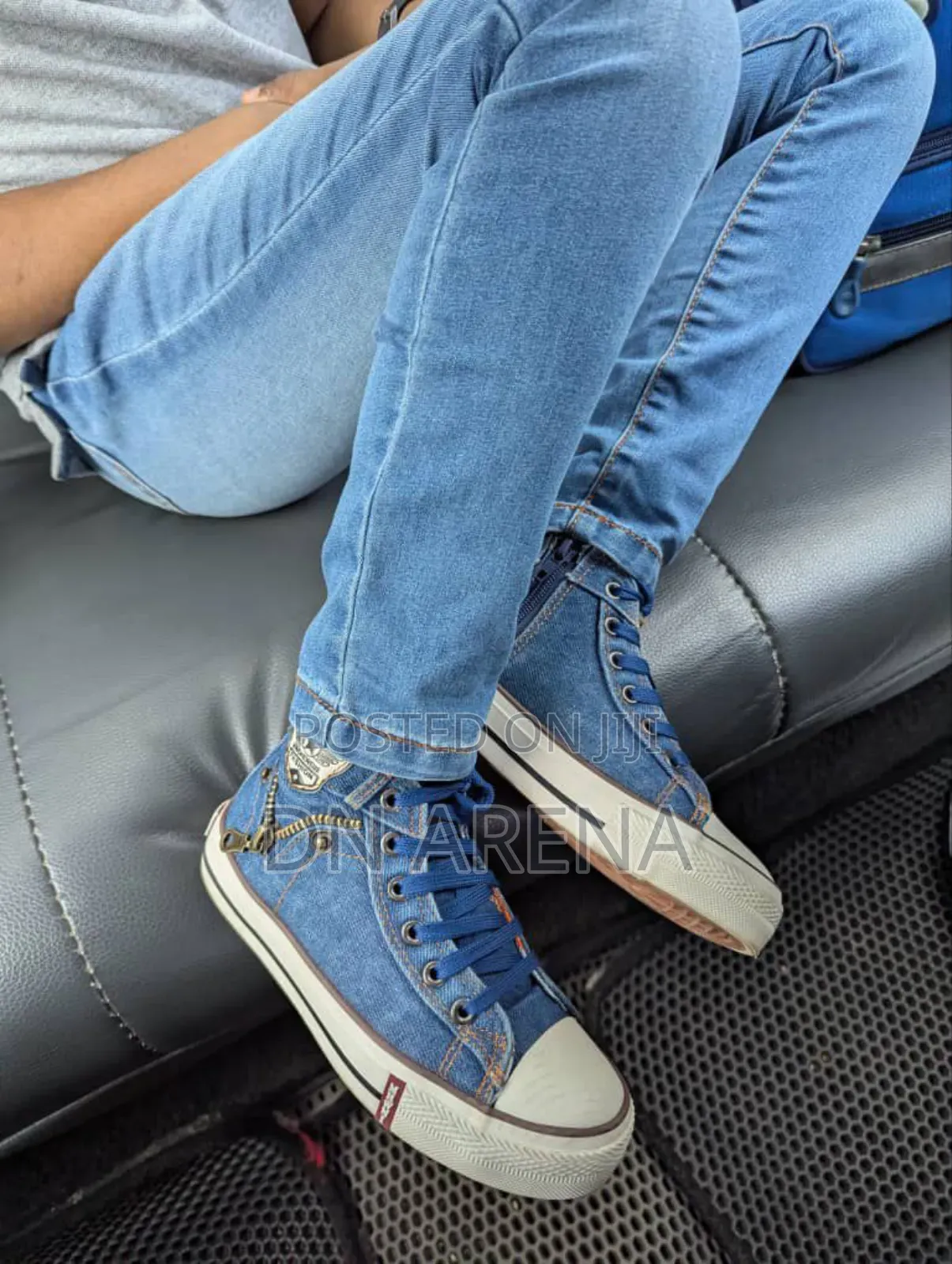 Unisex Kids Canvas Boot Denim Jeans Boot