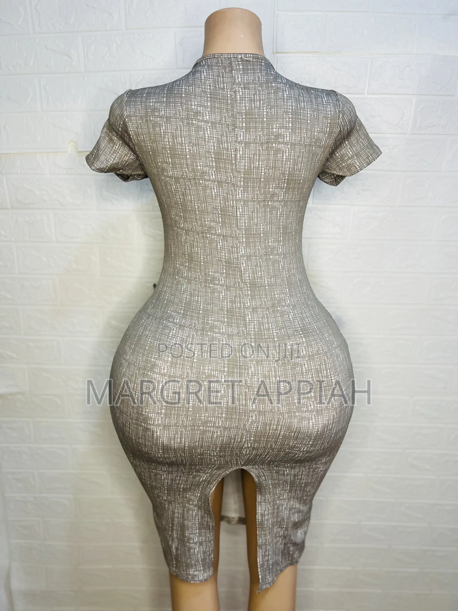 Elegant Grid Pattern Dress