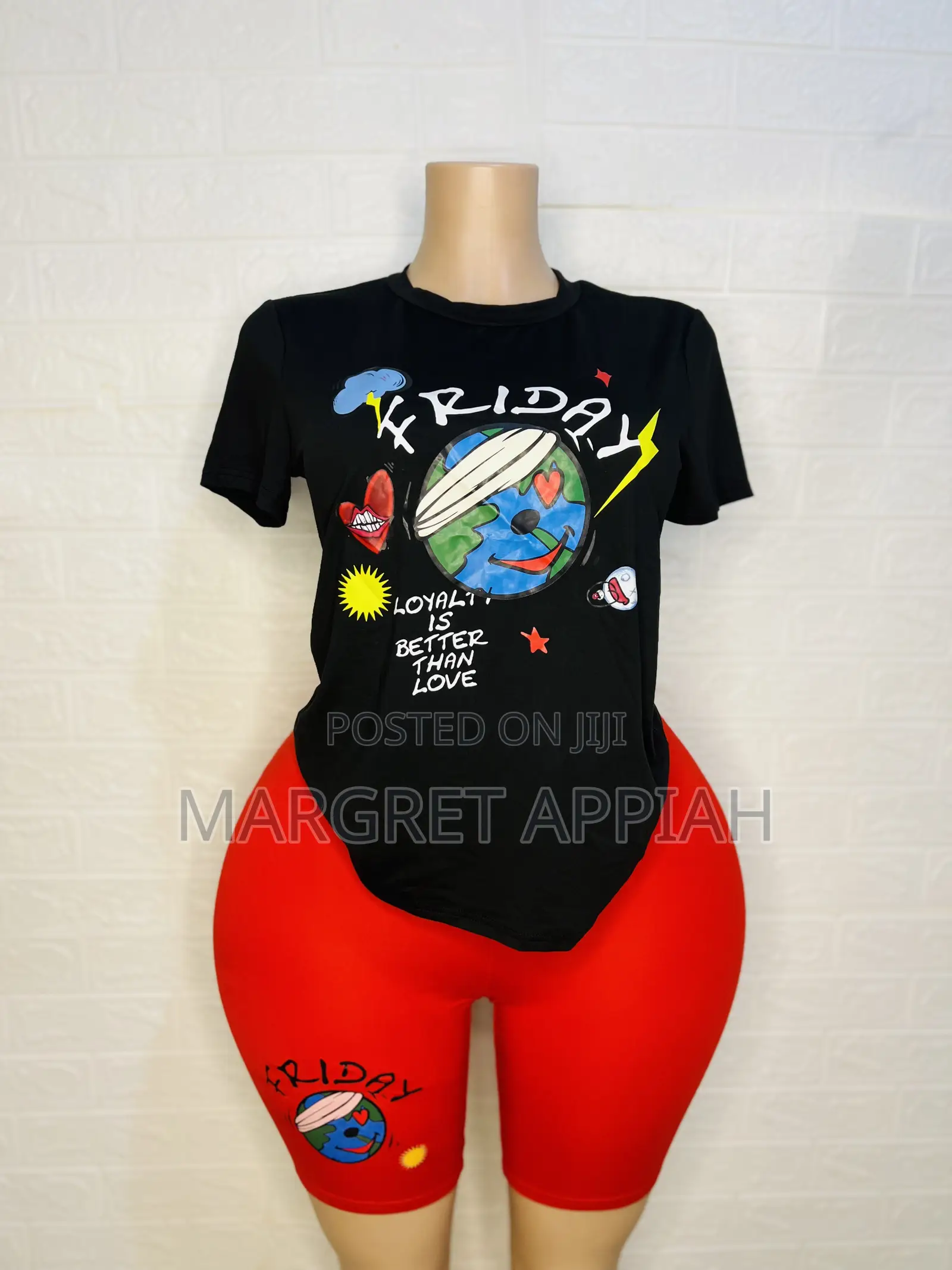Friday Top With Biker Shorts