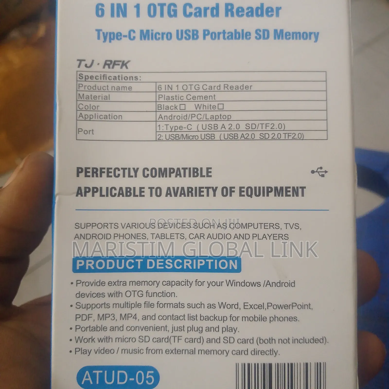 6 in 1 Otg Card Reader
