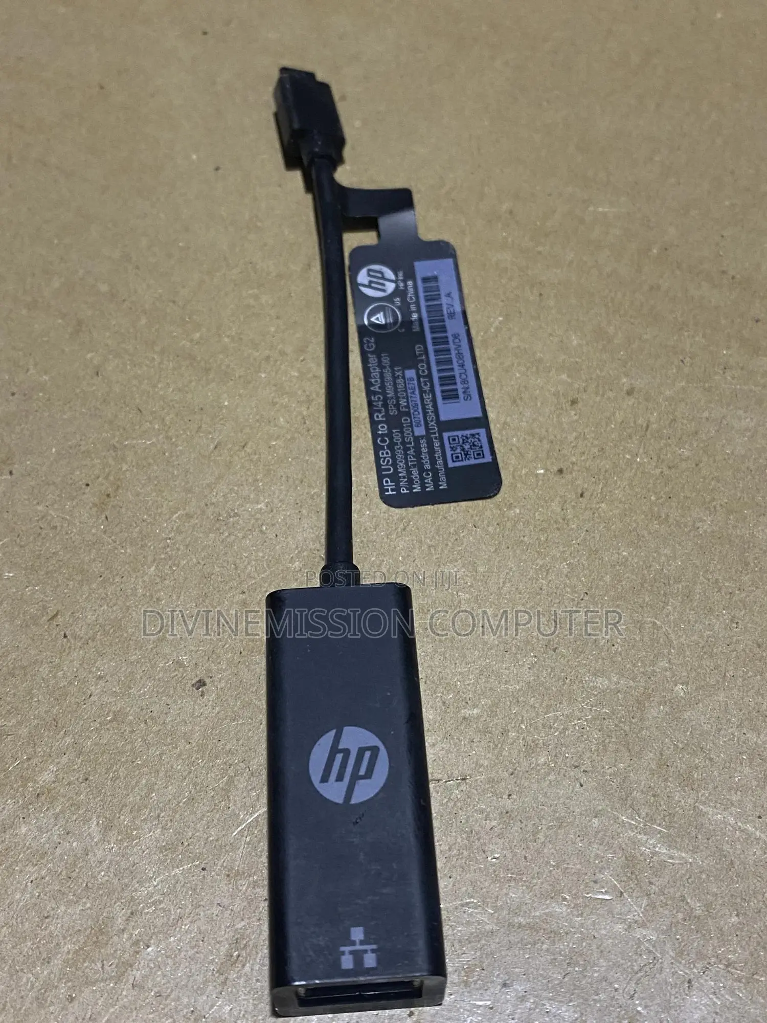 Hp Branded Type C to Tj45 Adapter G2, Usb C to Internet Adapter.
