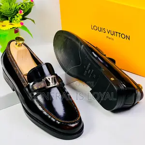 Louis Vuitton Coffee Mirror Leather Men Loafers Shoe