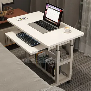 Adjustable Study And Computer Desk With Keyboard Drawer