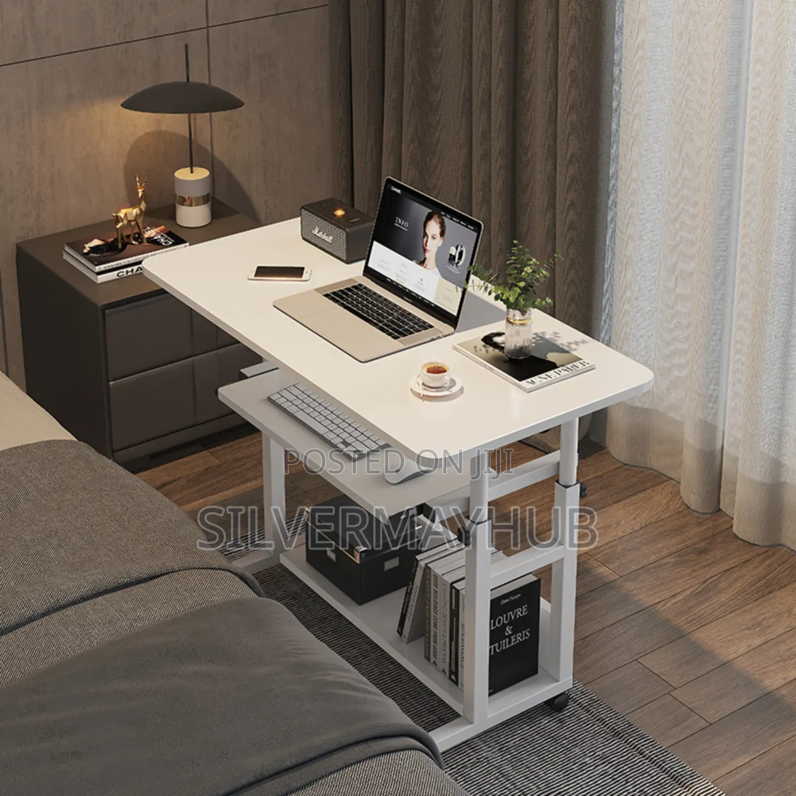 Adjustable Study And Computer Desk With Keyboard Drawer