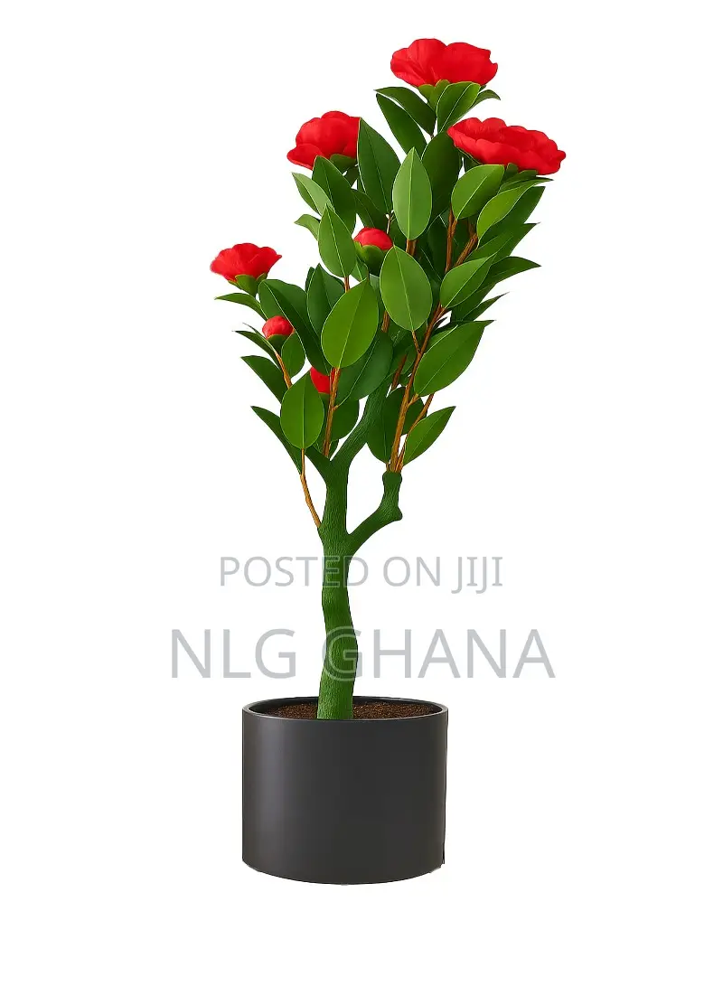 46cm / 18.1" Artificial Camellia Tree, Fake Red Artificial Camellia.