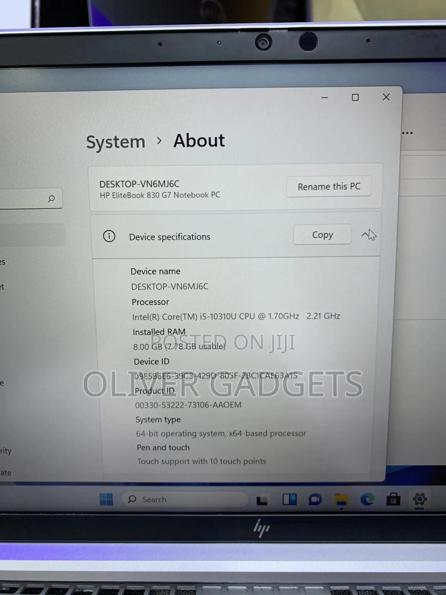 Laptop HP EliteBook 830 G7 8GB Intel Core i5 SSD 256GB