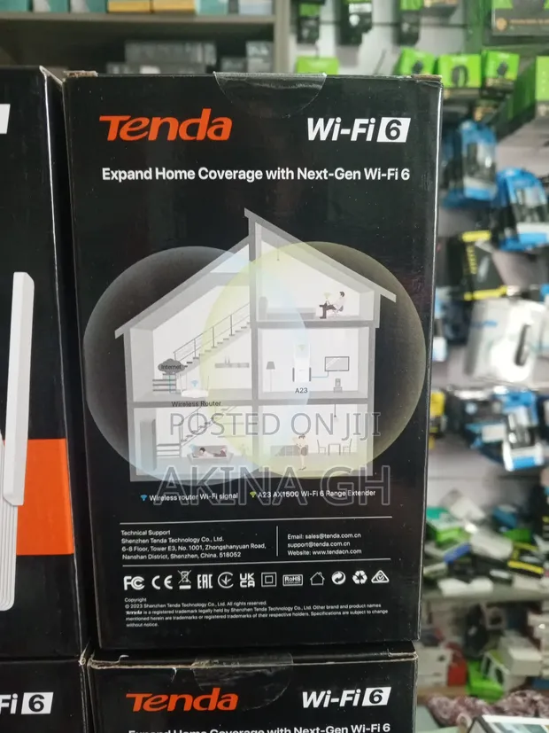 Tenda Wi-Fi 6 Ax1500 Range Extender A23 3
