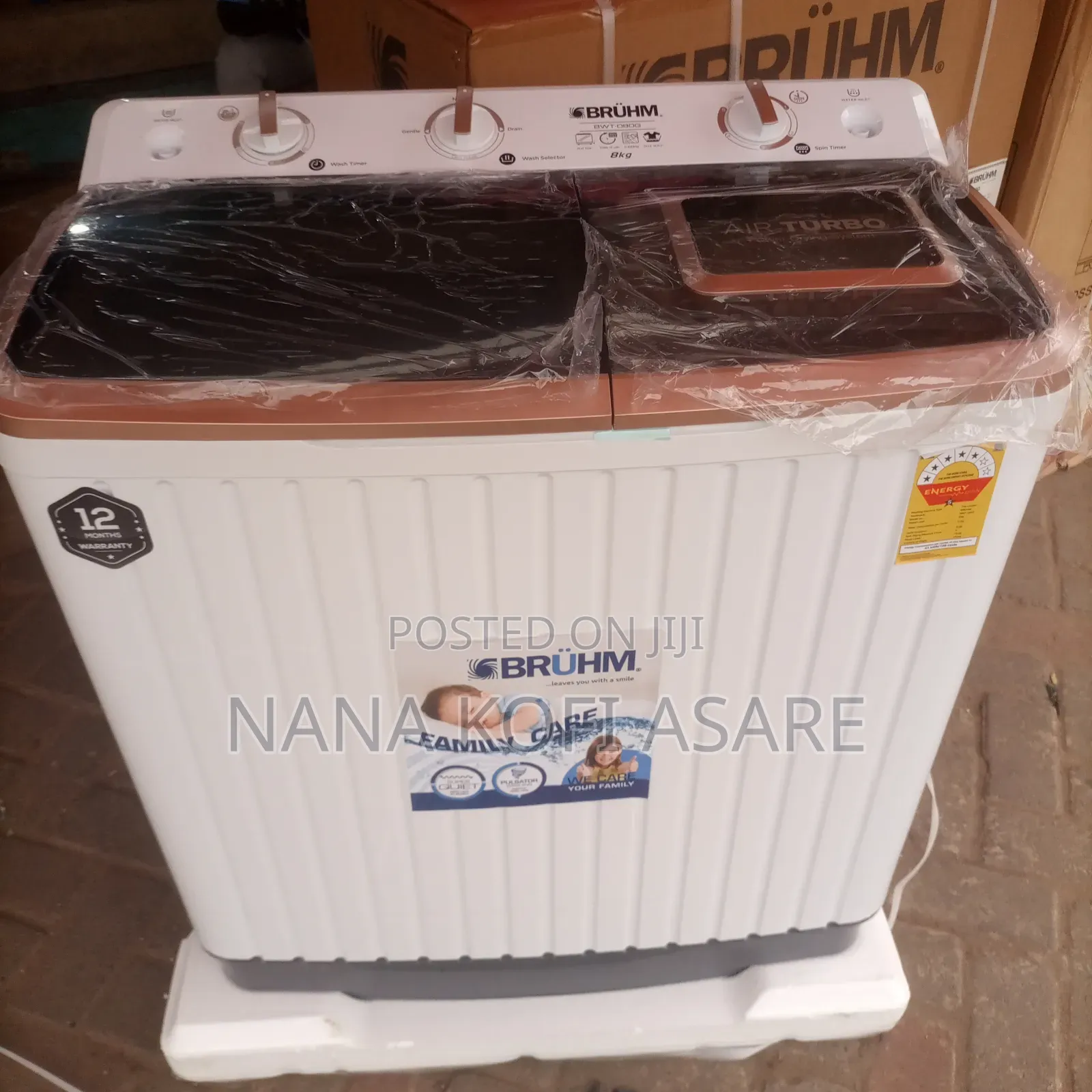 Bruhm 8kg Semi Automatic Washing Machine