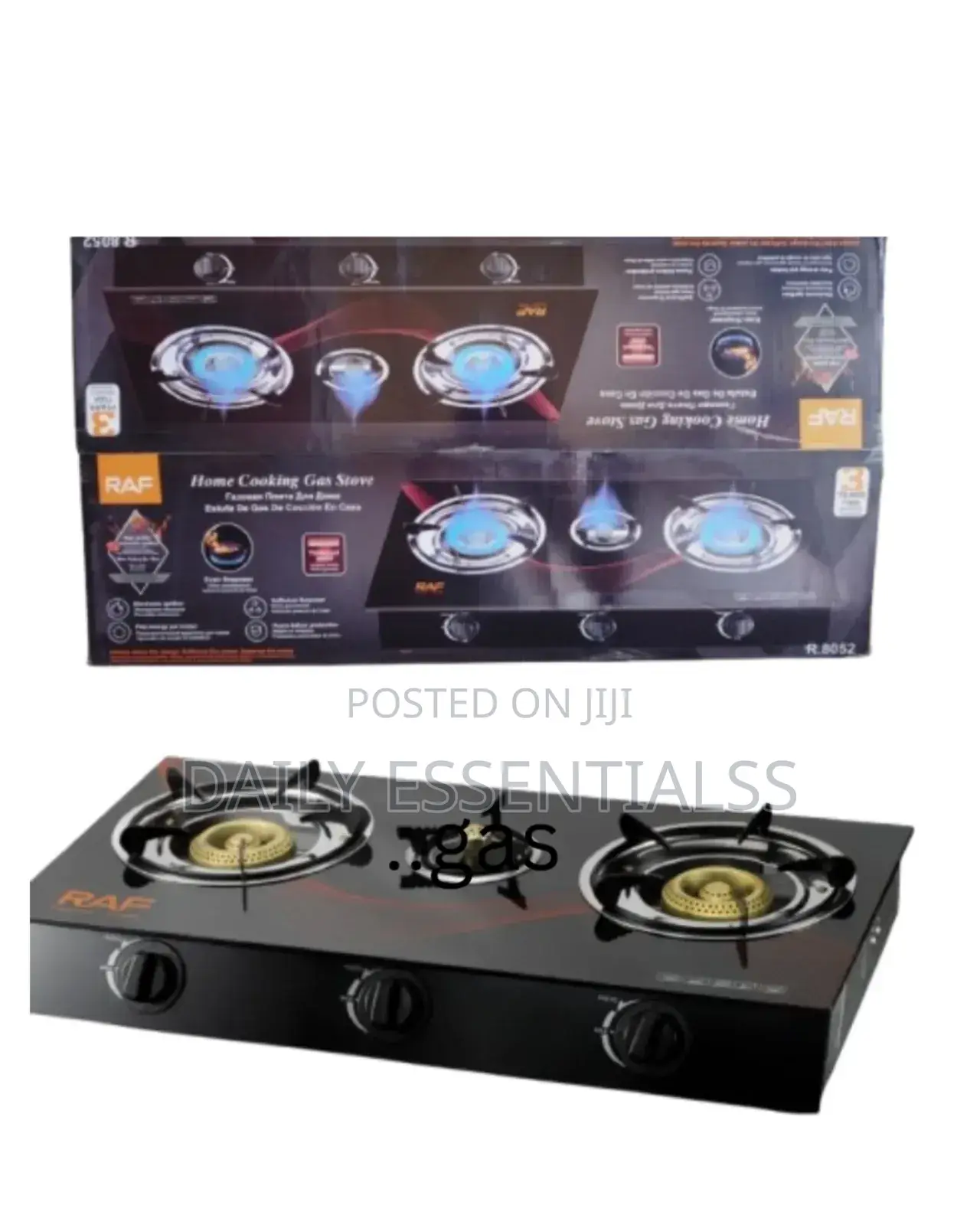 Raf Double Burner Gas Stove – Strong Flame Control