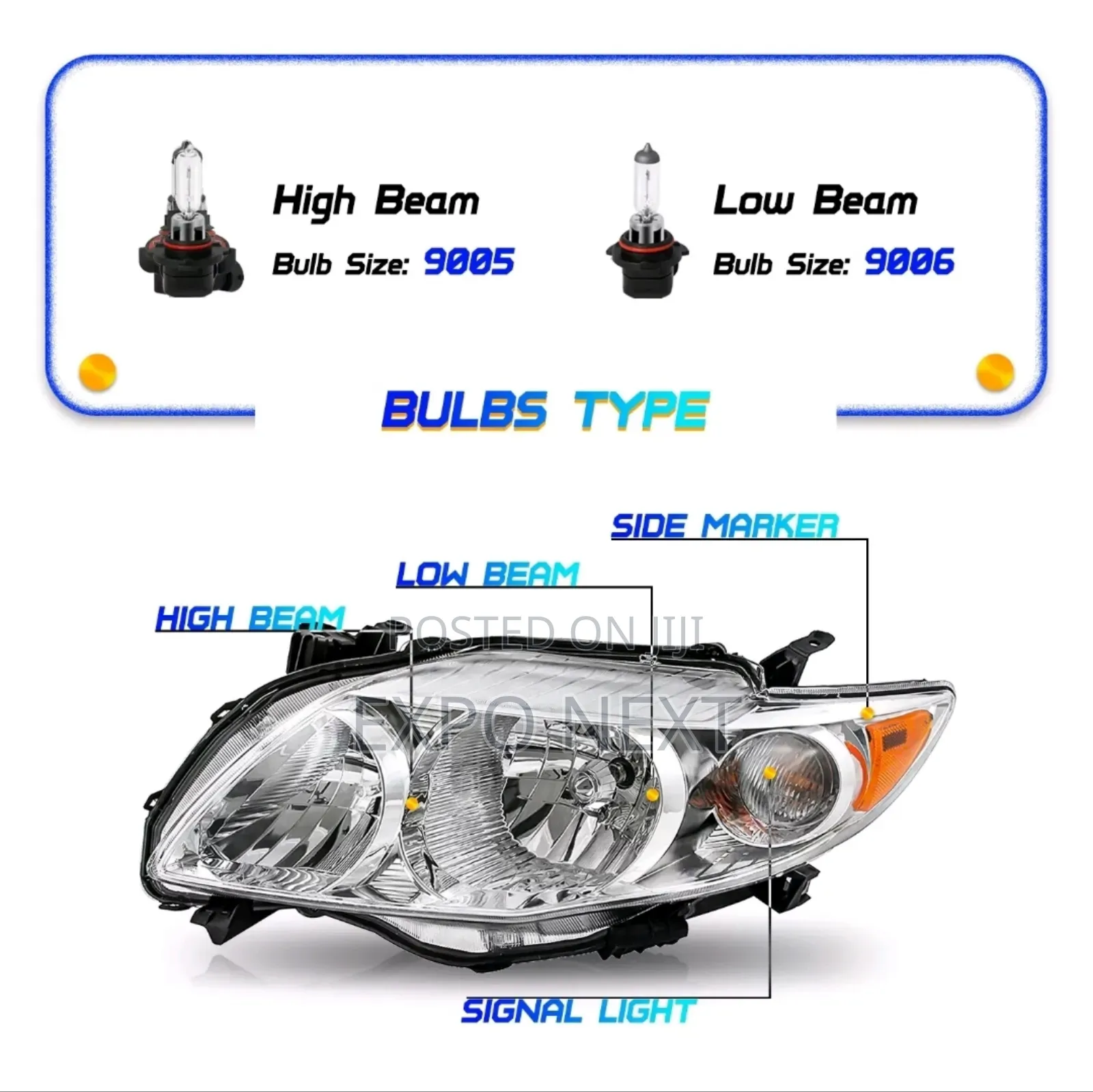 2009-2010 Toyota Corolla Chrome Headlights