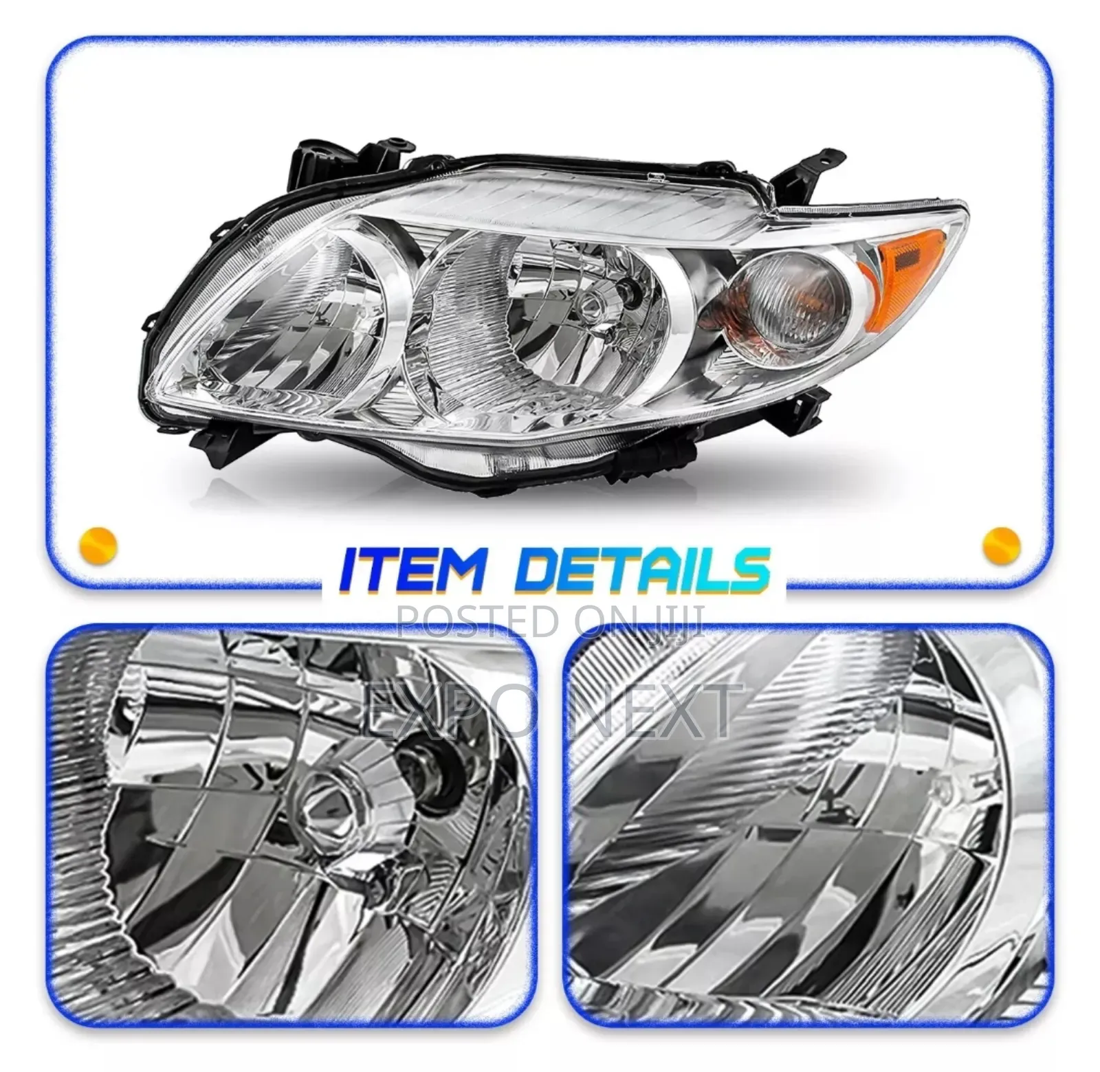 2009-2010 Toyota Corolla Chrome Headlights
