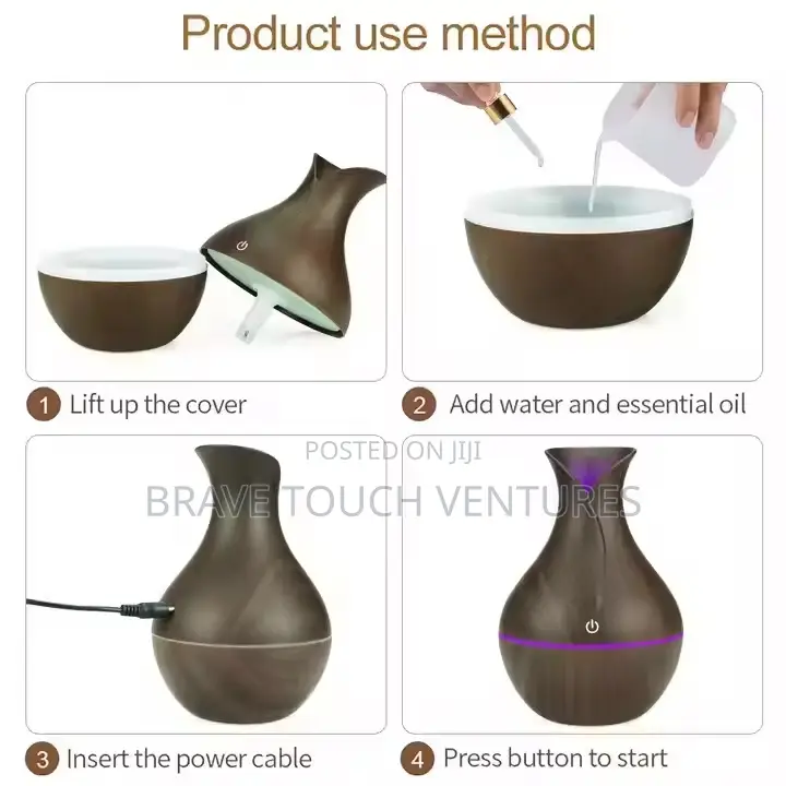 Portable Wood Air Humidifier Cool Mist Oil Diffuser