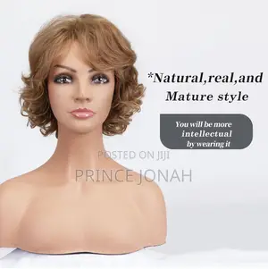 Bestung Brown Short Curly Wavy Hair Wig for Women