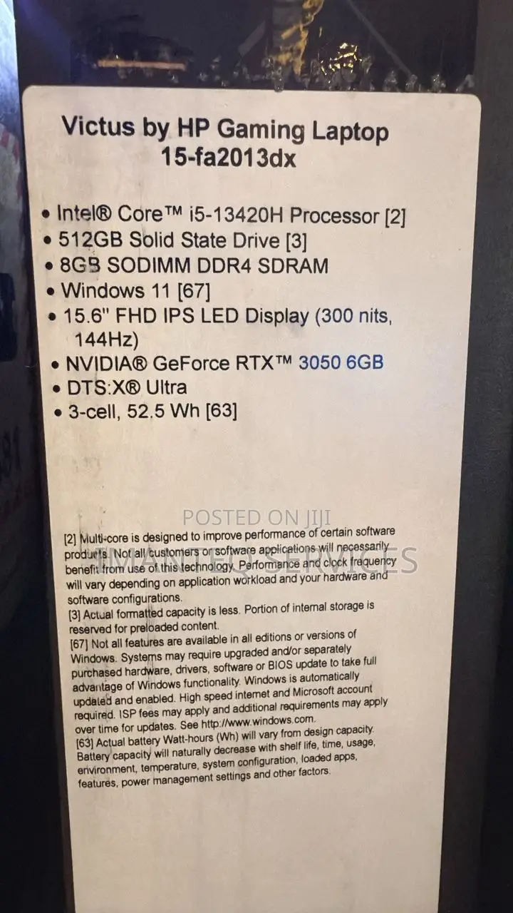 New Laptop HP Victus 15 8GB Intel Core i5 SSD 512GB