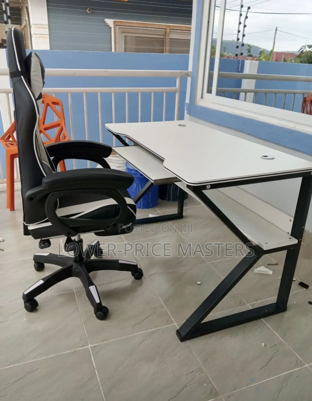 Gaming Table With Tray and Gaming Chair