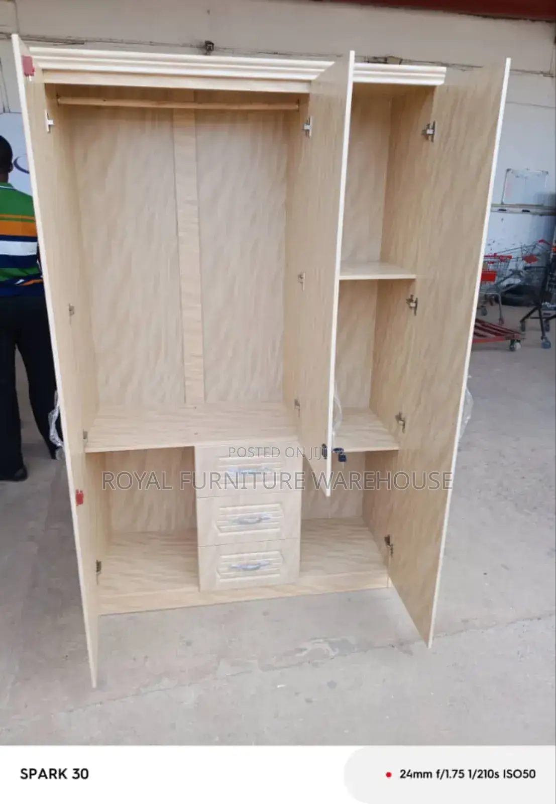 Imported Mercedes Benz Design 3doors Wooden Wardrobe