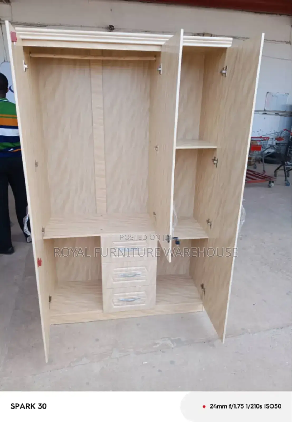 Imported Mercedes Benz Design 3doors Wooden Wardrobe